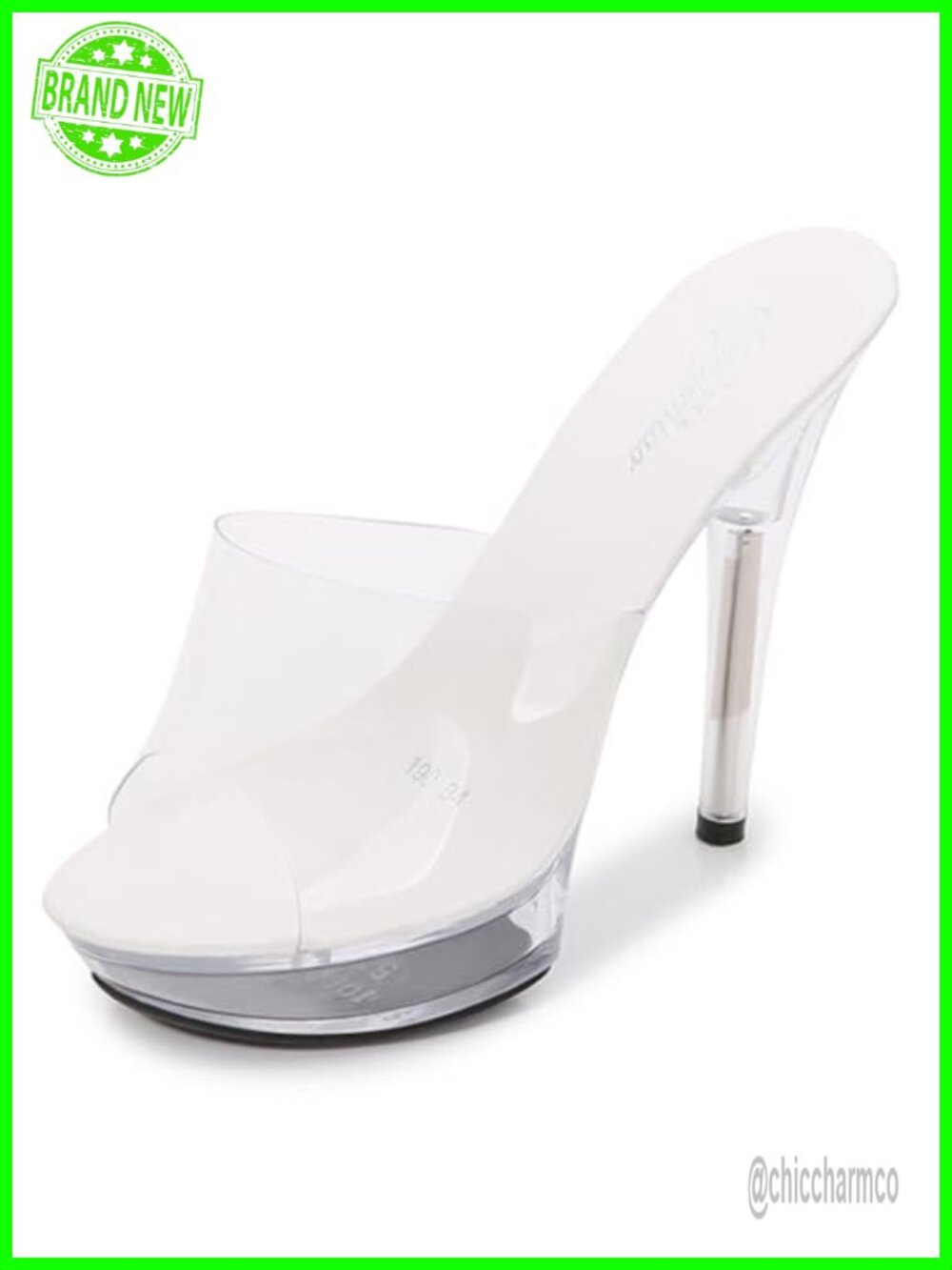 Clear Stiletto Heels Platform Sandals Open Toe Ankle Strap Sexy High Heels